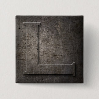 Bronze Black Metal L Monogram square Button