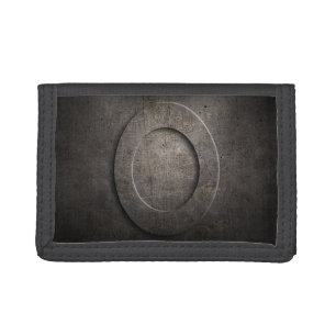 Bronze Black Metal O Monogram MW Trifold Wallet