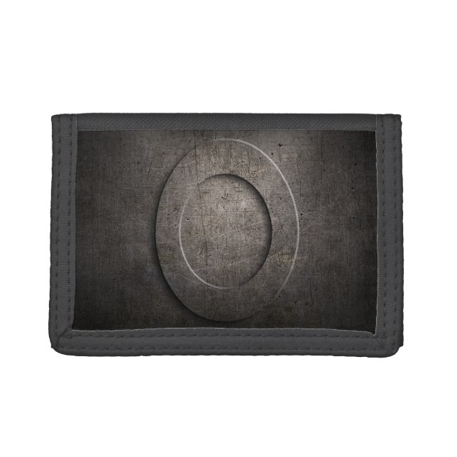 Bronze Black Metal O Monogram MW Trifold Wallet (Front)