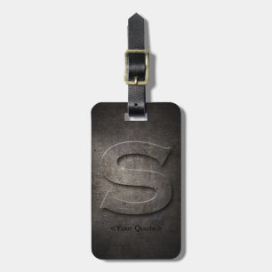 Bronze Black Metal S Monogram Travel Luggage Tag