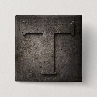 Bronze Black Metal T Monogram square Button