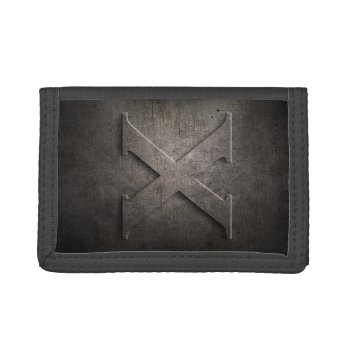 Bronze Black Metal X Monogram Mw Trifold Wallet by plurals at Zazzle