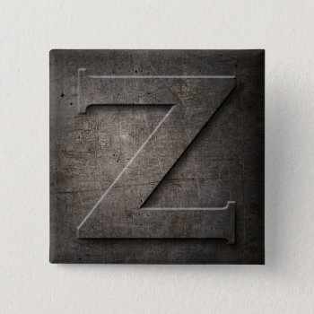 Bronze Black Metal Z Monogram Square Button by plurals at Zazzle