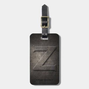 Bronze Black Metal Z Monogram Travel Luggage Tag