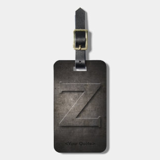 Bronze Black Metal Z Monogram Travel Luggage Tag