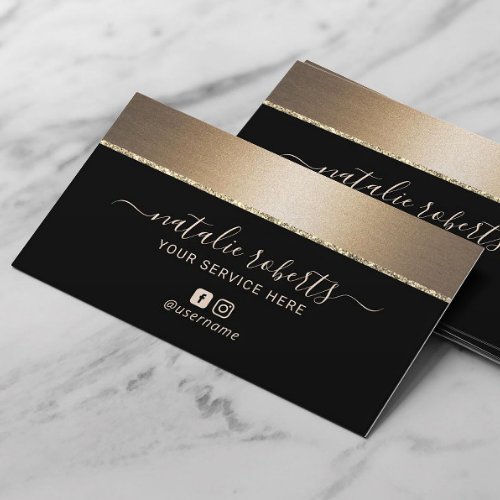 Bronze Border Makeup Artist Hair Stylist Salon  Business Card