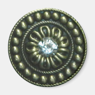 Bronze brooch with gem magnet