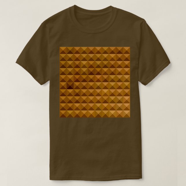 Bronze Brown Abstract Low Polygon Background T-Shirt (Design Front)
