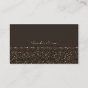Bronze Brown Chic Sparkling Glam Elegant Custom Business Card