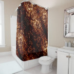 Bronze Brown Floral Embossing Art Shower Curtain