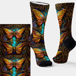 Bronze Butterflies on Aqua Blue Socks<br><div class="desc">Bronze Butterflies on Aqua Blue - see my store for more great designs.</div>