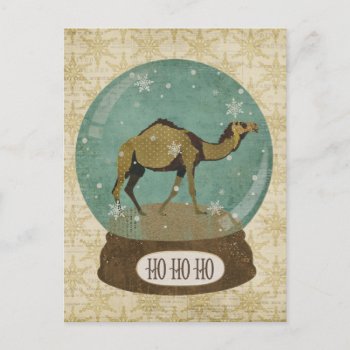 Bronze Camel Snowglobe Postcard by Greyszoo at Zazzle