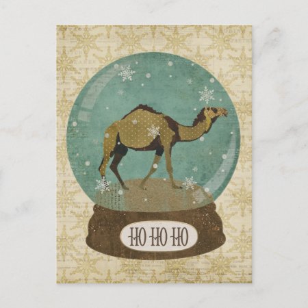 Bronze Camel Snowglobe Postcard