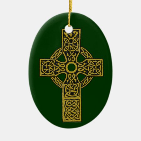 Bronze Celtic Cross Ceramic Ornament