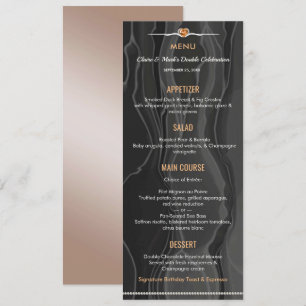 Bronze Champagne Joint Birthday Black Silk Menu