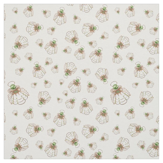 Bronze Christmas Angel of Hope Random Pattern Fabric (Swatch)