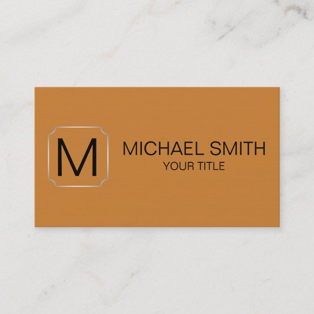 Bronze color background business card (Front)