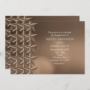 Bronze Copper Stars Bokeh Engagement Invitations
