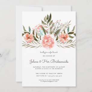 Bronze Coral Floral Bridesmaid Brunch
