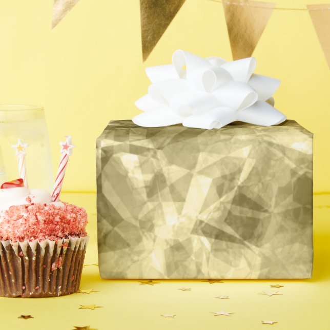 Bronze Crumpled Texture Wrapping Paper (Birthday Party)