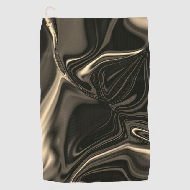 Bronze curves over brownish beige background golf towel (Front)