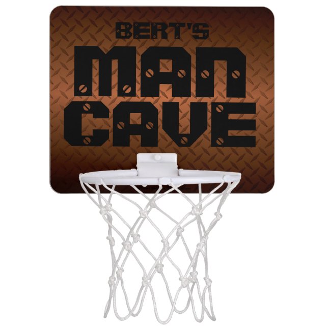 Bronze Diamondplate Man Cave Mini Basketball Hoop (Front)