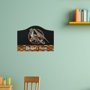 Bronze Dragon Bedroom Child Personalized Door Sign