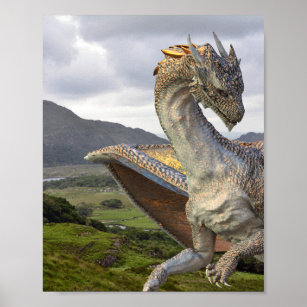 Bronze Dragon Fantasy Poster