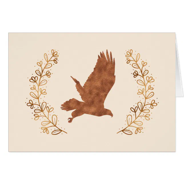 Bronze Eagle and Wreath Note Card | Zazzle