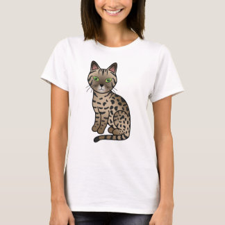 Bronze Egyptian Mau Cute Cartoon Cat Illustration T-Shirt