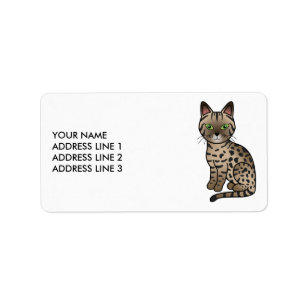 Bronze Egyptian Mau Cute Cat & Custom Text Label