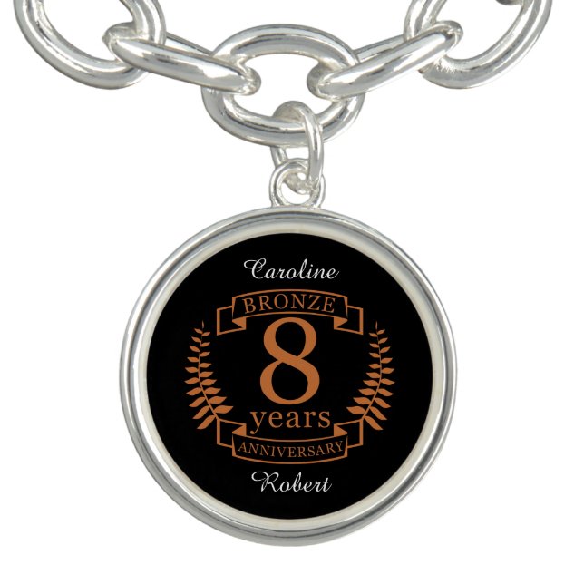 Bronze eighth wedding anniversary 8 years bracelet (Design)
