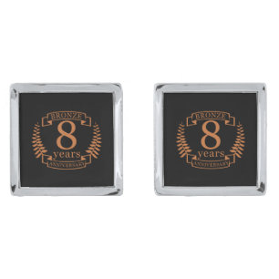 Bronze eighth wedding anniversary 8 years cufflinks