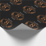 Bronze eighth wedding anniversary 8 years wrapping paper<br><div class="desc">A design to celebrate 8 years of marriage. This design has a tan (bronze) colored laurel design on a black background. Bronze is the traditional gift for this occasion, USA. The text reads BRONZE 8 years anniversary. A romantic design to celebrate your 8th year of marriage. If you would like...</div>