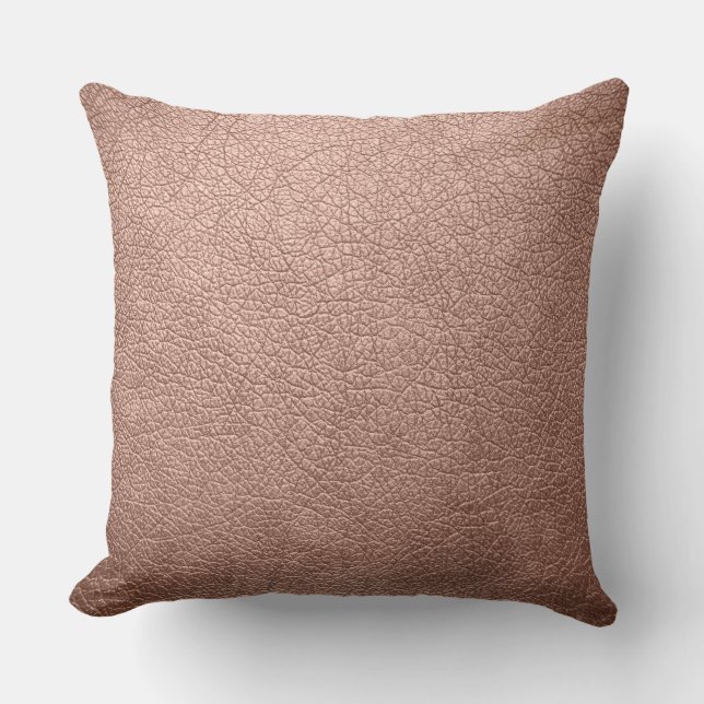 Bronze Elegant Leather Look Throw Pillow (Front)