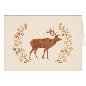 Bronze Elk and Wreath Note Card (Front Horizontal)