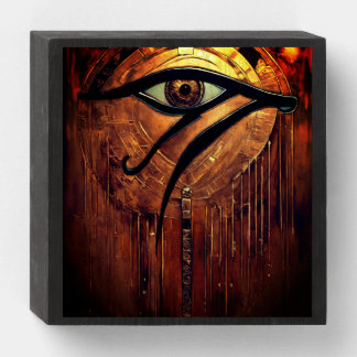 Bronze Eye of Horus wood wall art Wooden Box Sign