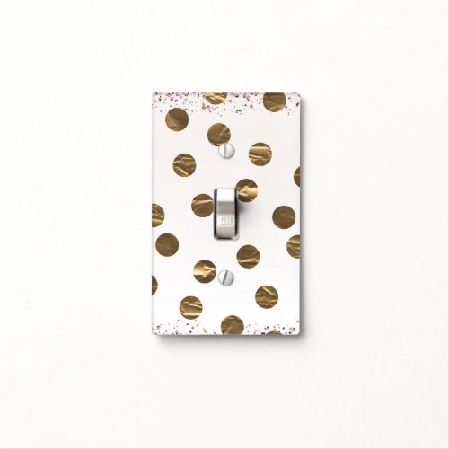 Bronze Faux Shine Polka Dots Modern Trendy Chic Light Switch Cover