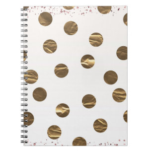 Bronze Faux Shine Polka Dots Modern Trendy Chic Notebook
