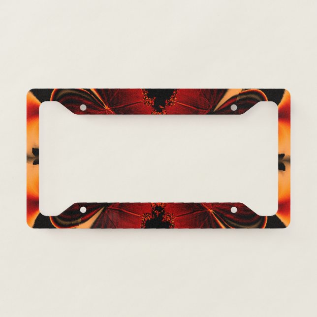 Bronze Feather Fractal License Plate Frame (Front)