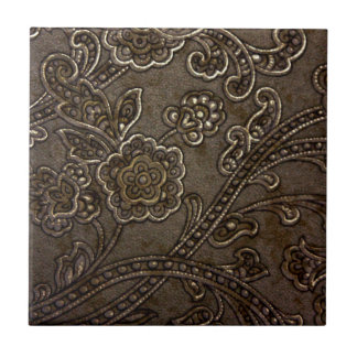 Bronze Floral Relief Tile