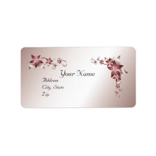 Bronze Floral Wedding Avery Label