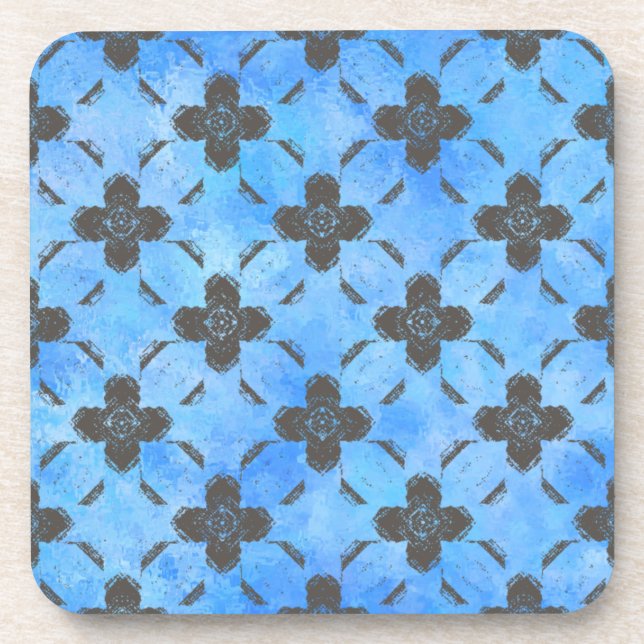 Bronze Flowers Plastic Coaster (Front)