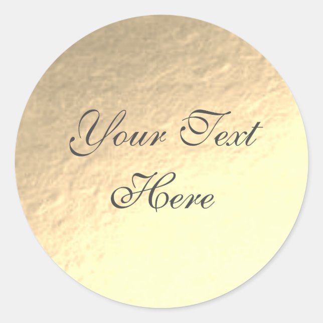 Bronze Foil Background Customizable Round Sticker (Front)