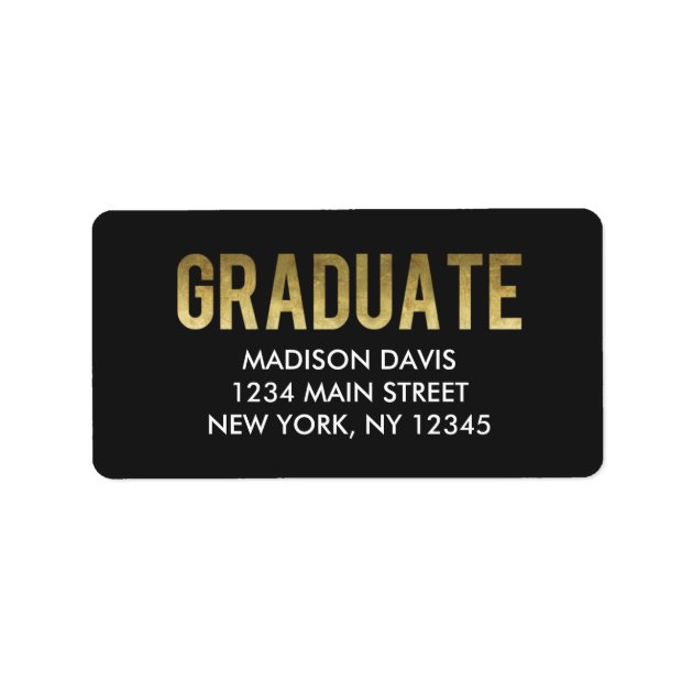 Bronze Foil Graduation Address Labels