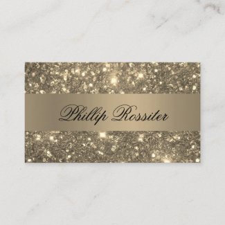 Bronze Glitter Event Planner Business Card