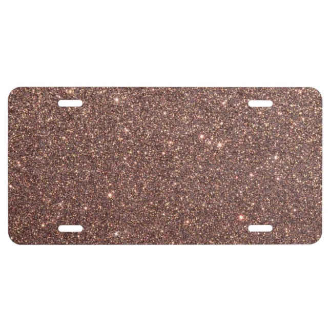 Bronze Glitter Sparkles License Plate (Front)