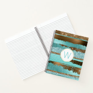Bronze Glitz Monogrammed Notebook