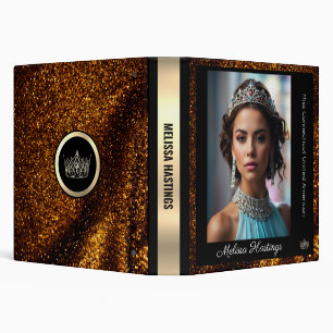 Bronze Glitz Shiny Custom Pageant Binder