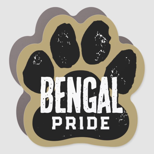 Bronze Gold & Black Pawprint Pride Car Magnet (Front)